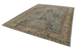 9x12 Light Blue and Light Green Traditional Rug