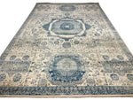 8x12 Ivory and Blue Anatolian Traditional Rug