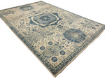 8x12 Ivory and Blue Anatolian Traditional Rug