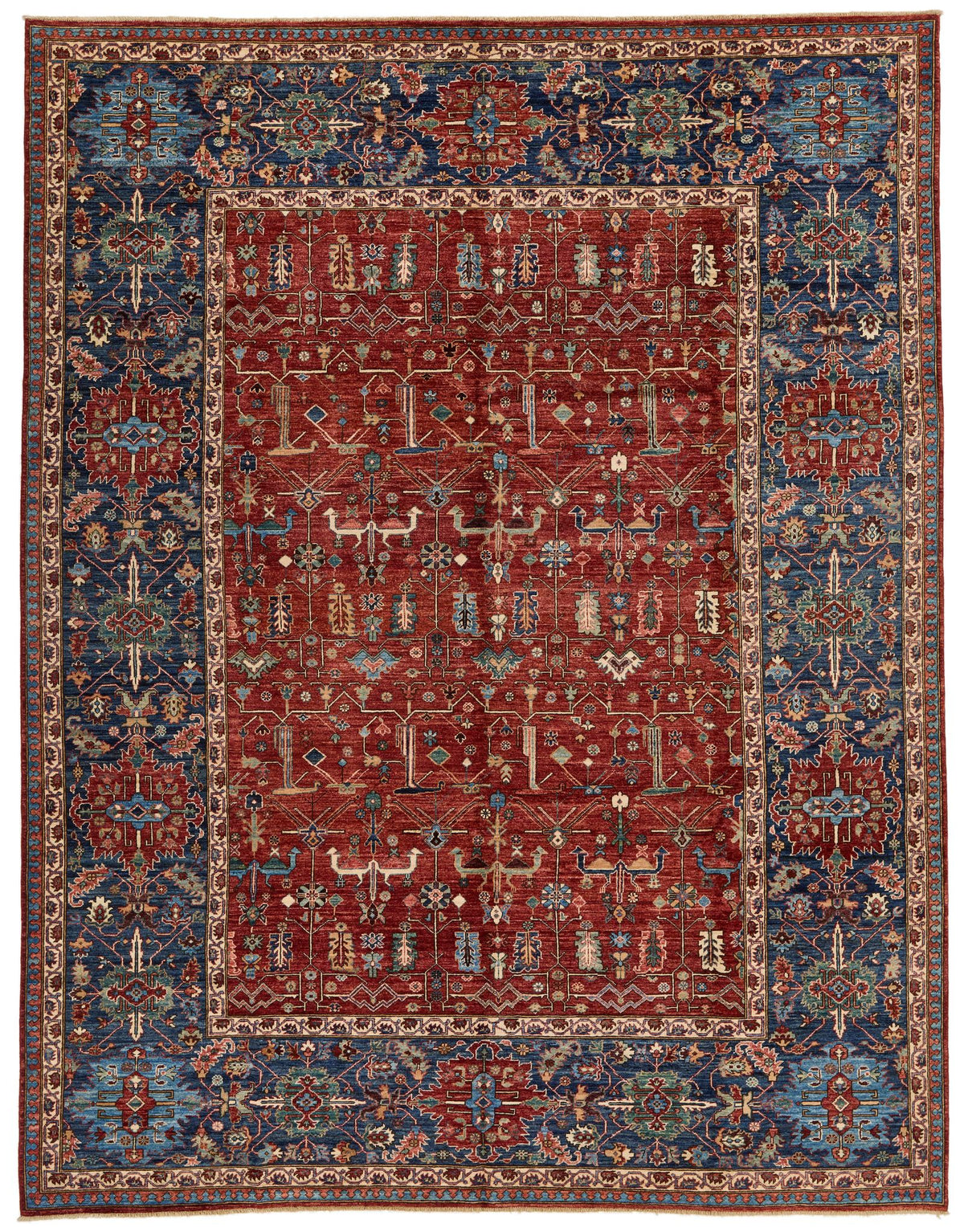 9x12 Red and Navy Anatolian Traditional Rug