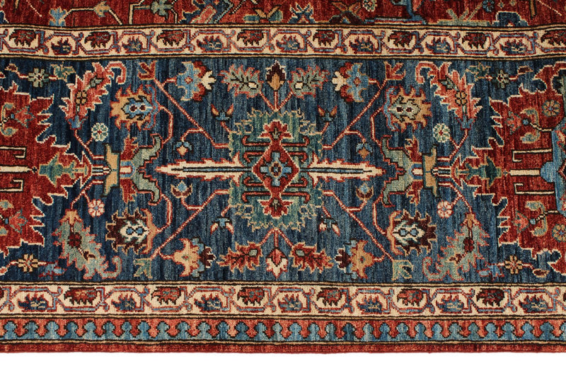 9x12 Red and Navy Anatolian Traditional Rug