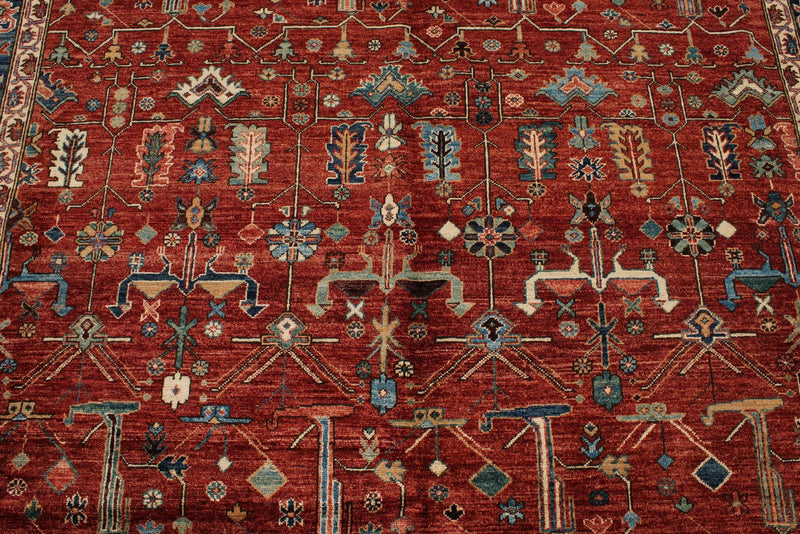 9x12 Red and Navy Anatolian Traditional Rug