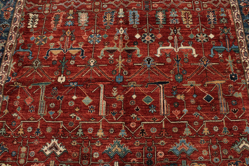 9x12 Red and Navy Anatolian Traditional Rug