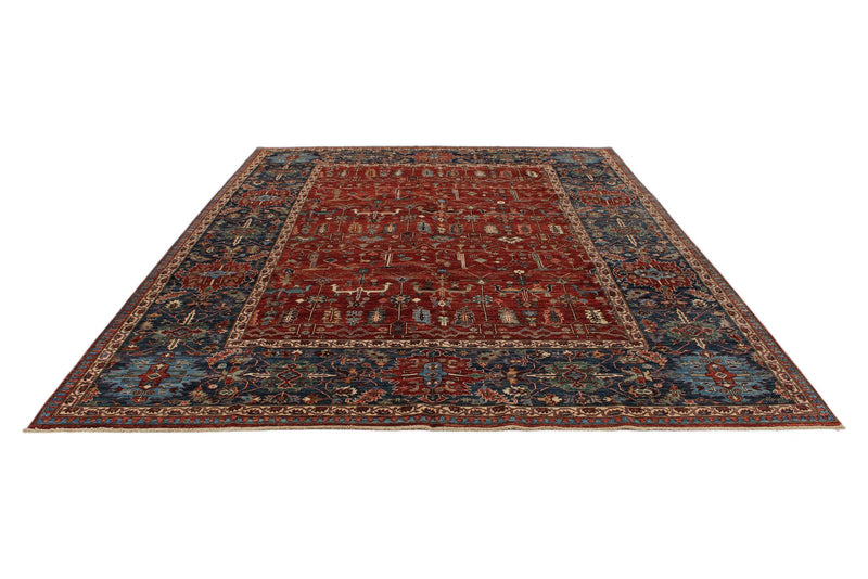 9x12 Red and Navy Anatolian Traditional Rug