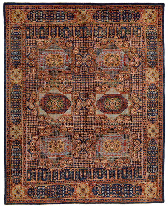 8x10 Red and Navy Anatolian Traditional Rug