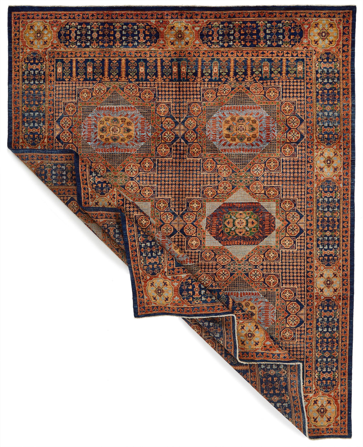 8x10 Red and Navy Anatolian Traditional Rug