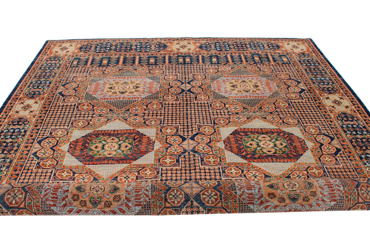 8x10 Red and Navy Anatolian Traditional Rug