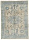 8x11 Ivory and Light Blue Anatolian Traditional Rug