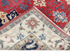 7x10 Vintage Ivory and Red Green Persian Rug