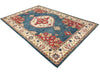 7x10 Light Blue and Ivory Persian Rug