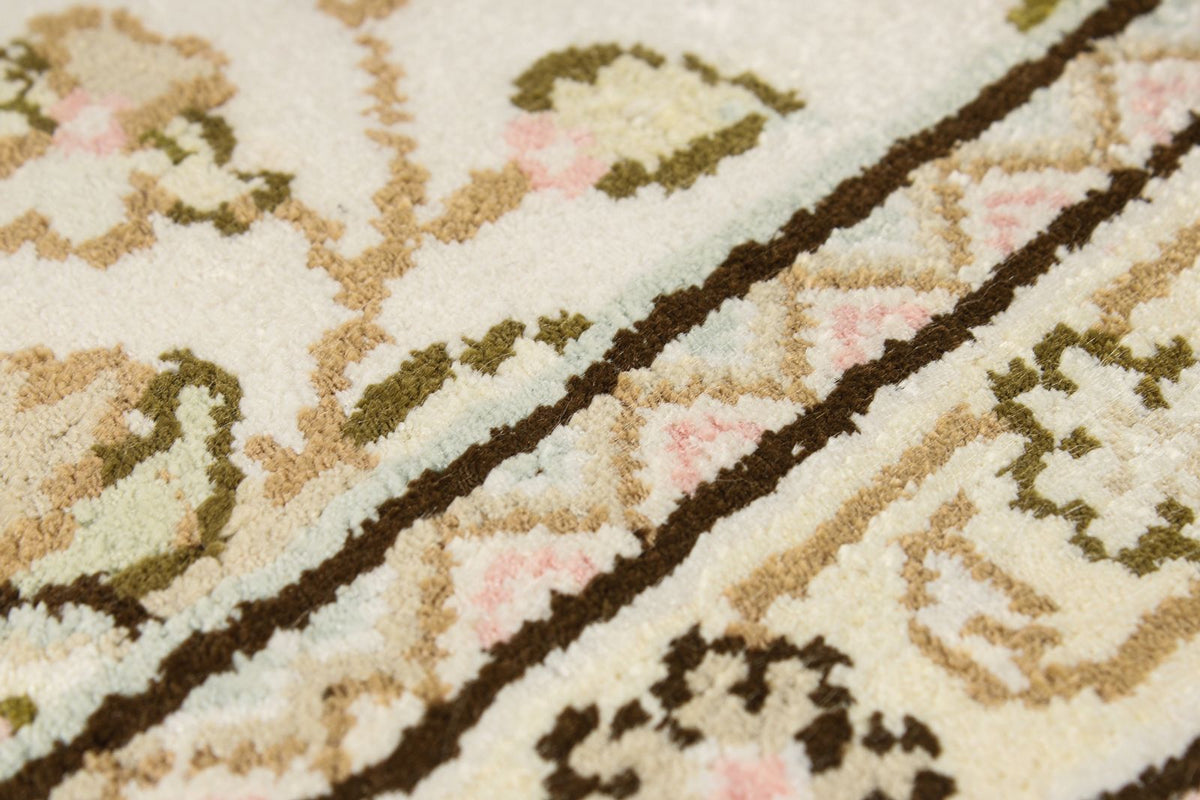 4x6 Ivory Turkish Silk Rug