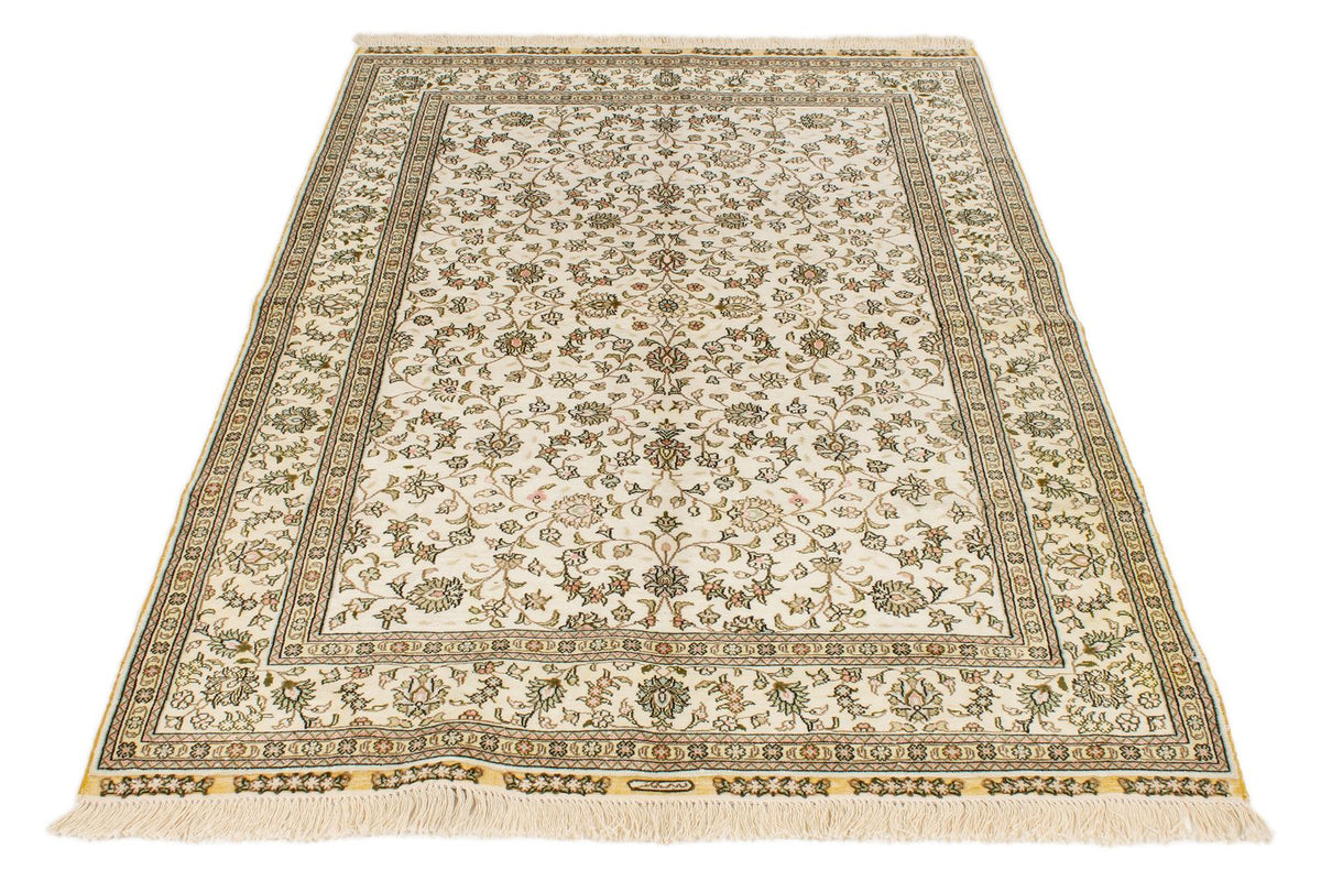 4x6 Ivory Turkish Silk Rug