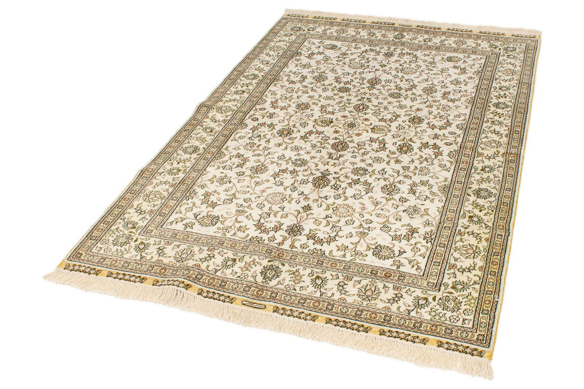 4x6 Ivory Turkish Silk Rug
