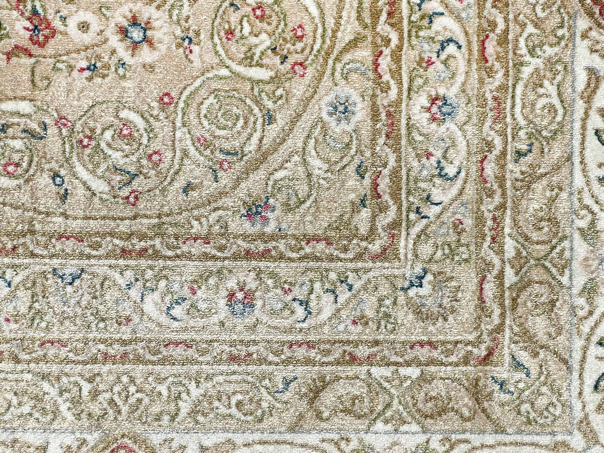 6x8 Ivory and Brown Turkish Antep Rug