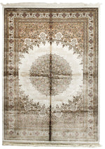 6x8 Ivory and Brown Turkish Antep Rug