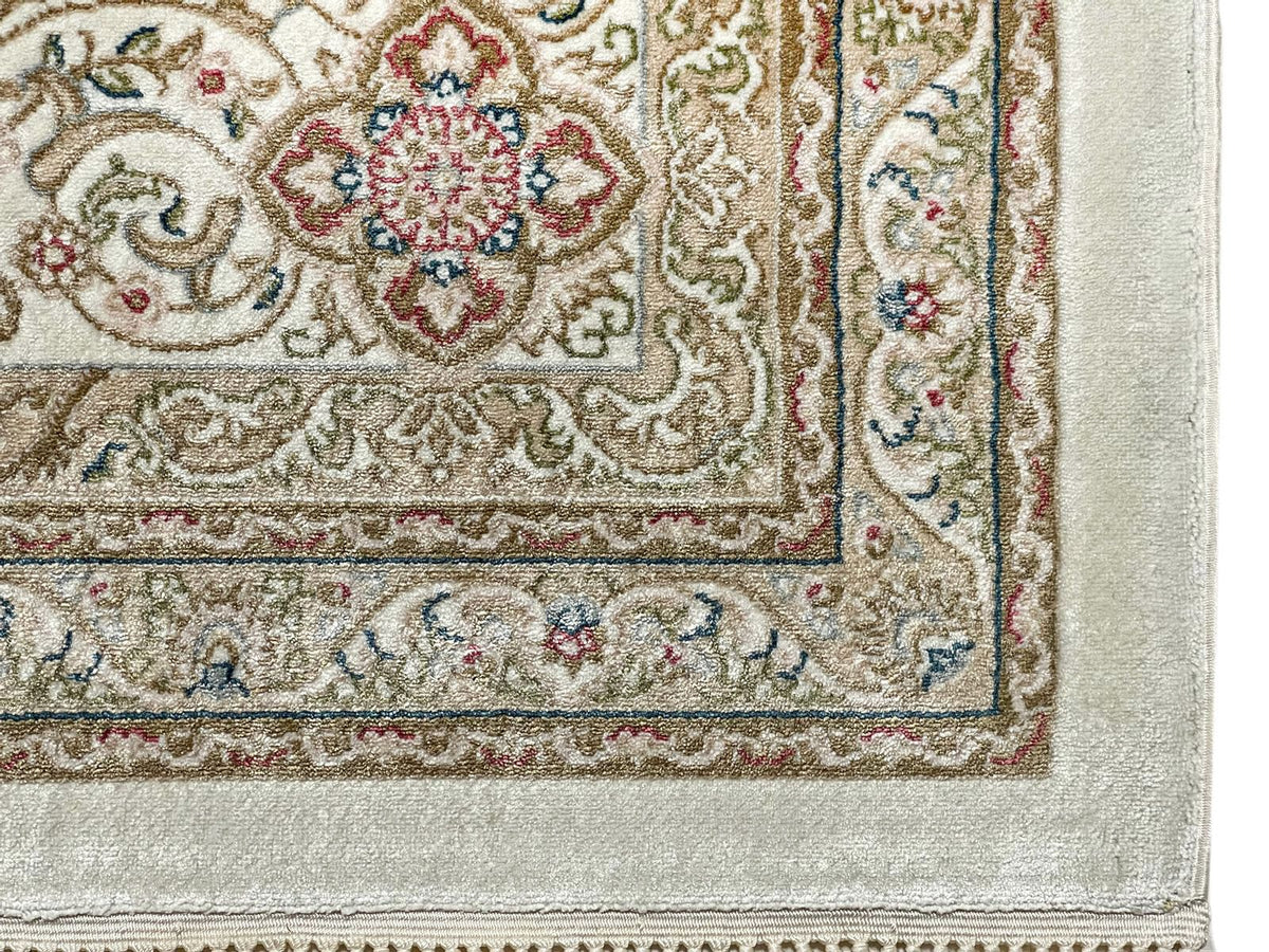 6x8 Ivory and Brown Turkish Antep Rug