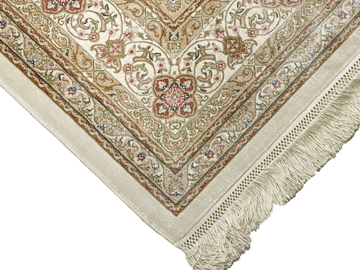 6x8 Ivory and Brown Turkish Antep Rug