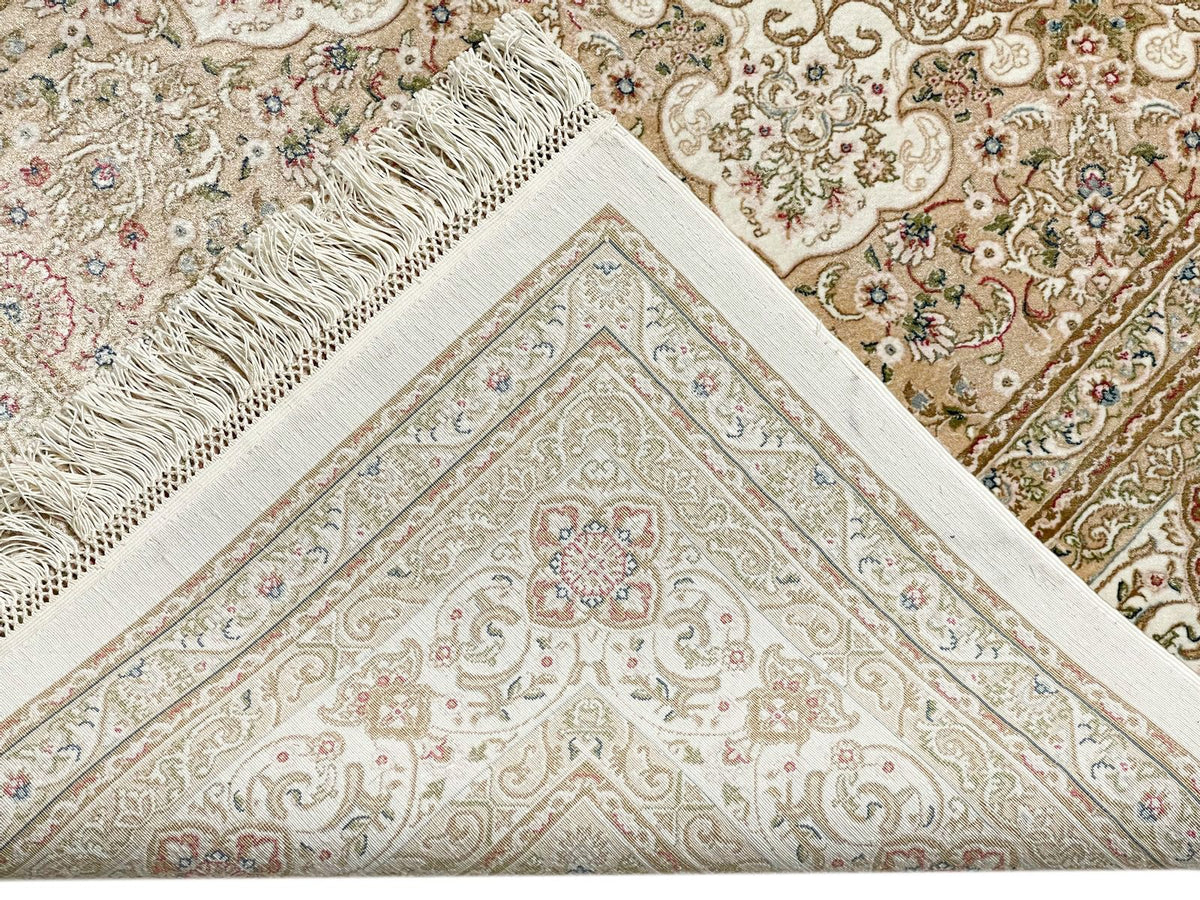 6x8 Ivory and Brown Turkish Antep Rug