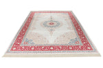 6x9 Ivory and Red Turkish Antep Rug