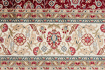 7x10 Ivory and Red Turkish Antep Rug