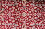 7x10 Ivory and Red Turkish Antep Rug