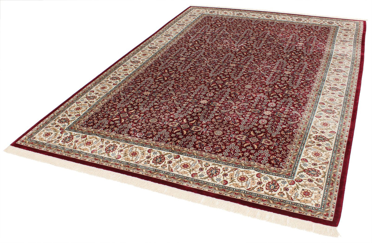 7x10 Ivory and Red Turkish Antep Rug
