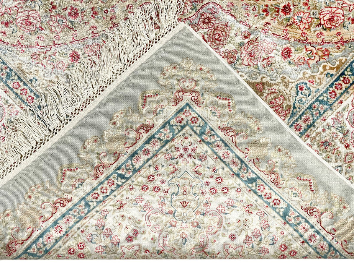 6x8 Blue and Ivory Turkish Antep Rug