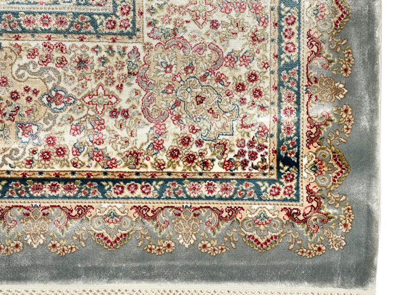 6x8 Blue and Ivory Turkish Antep Rug