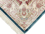 6x8 Blue and Ivory Turkish Antep Rug