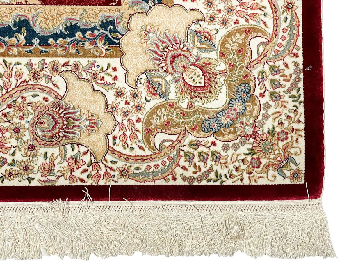 6x9 Red and Ivory Turkish Antep Rug