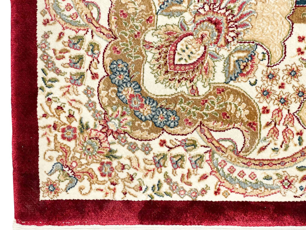 6x9 Red and Ivory Turkish Antep Rug