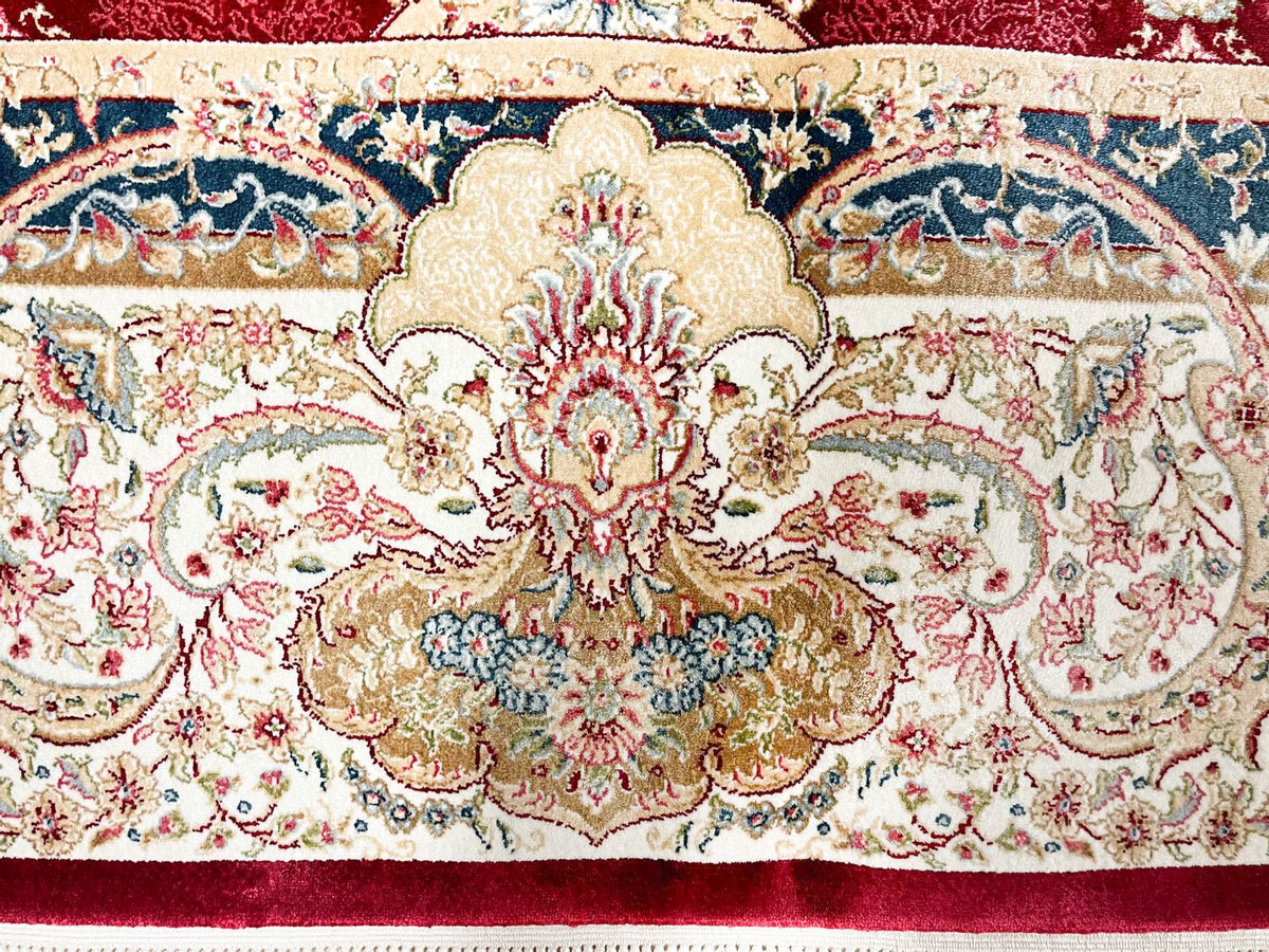 6x9 Red and Ivory Turkish Antep Rug