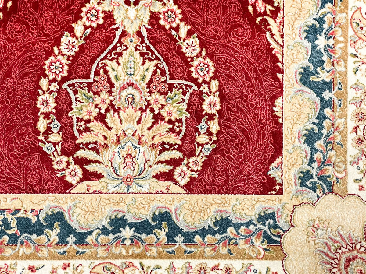 6x9 Red and Ivory Turkish Antep Rug