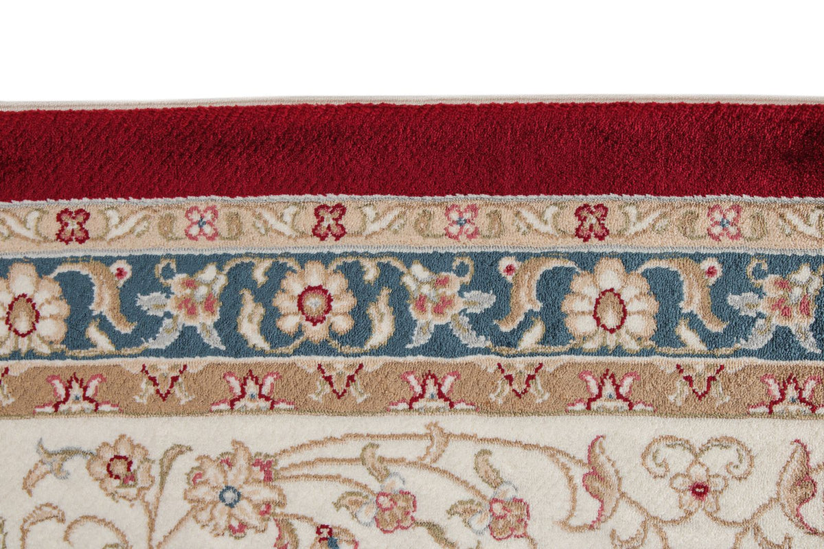 7x10 Red and Ivory Turkish Antep Rug