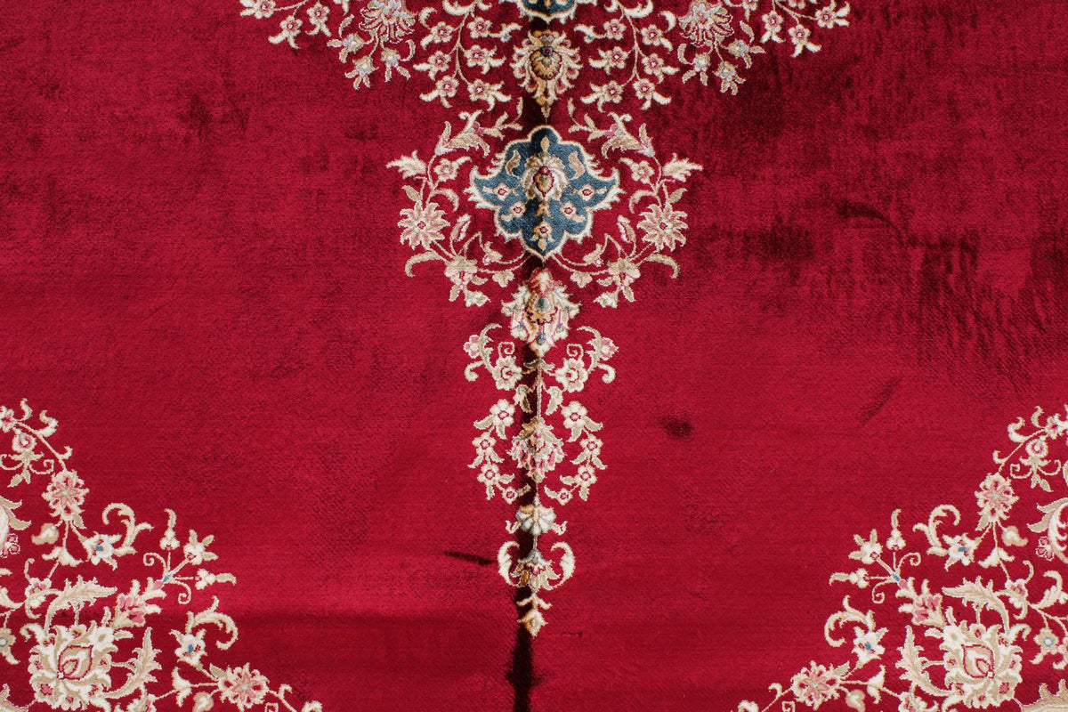 7x10 Red and Ivory Turkish Antep Rug
