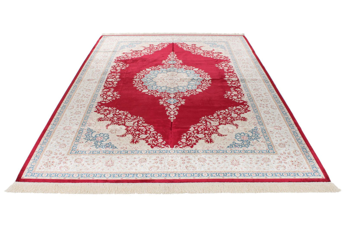 7x10 Red and Ivory Turkish Antep Rug
