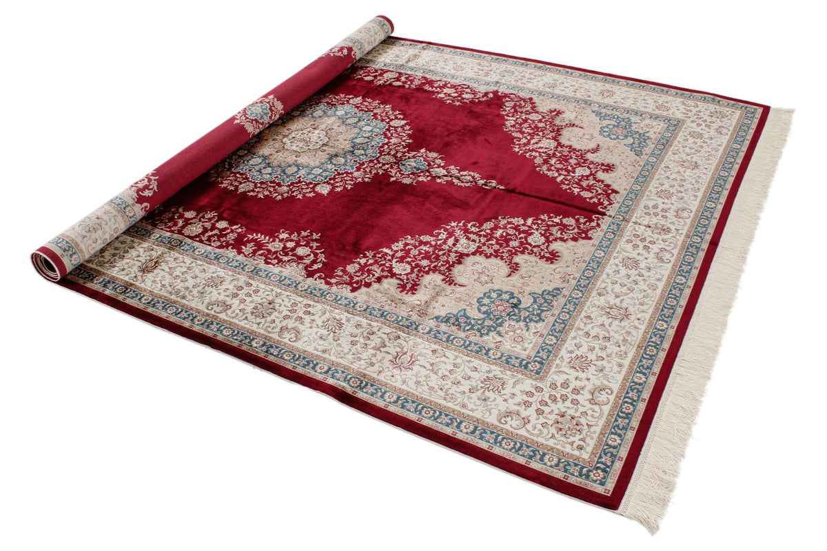 7x10 Red and Ivory Turkish Antep Rug