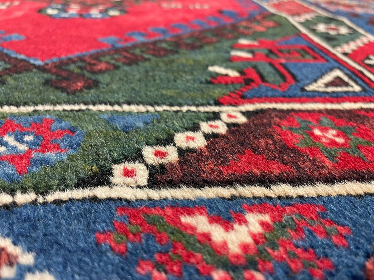 4x6 Red and Navy Anatolian Tribal Rug