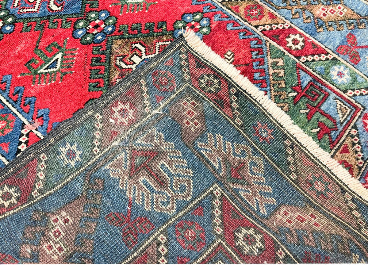 4x6 Red and Navy Anatolian Tribal Rug
