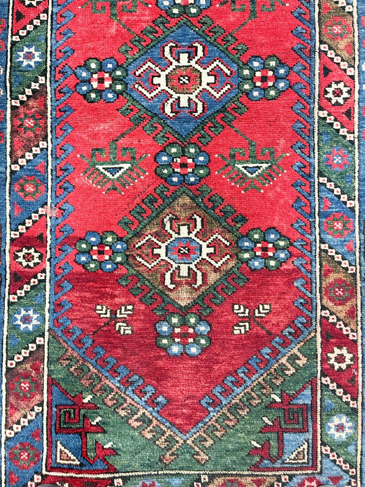 4x6 Red and Navy Anatolian Tribal Rug