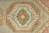 3x9 Light Green and Multicolor Turkish Oushak Runner