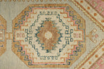 3x9 Light Green and Multicolor Turkish Oushak Runner