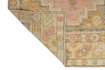3x9 Light Green and Multicolor Turkish Oushak Runner