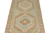 3x9 Light Green and Multicolor Turkish Oushak Runner