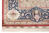 9x12 Blue and Ivory Turkish Silk Rug