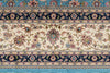 7x10 Blue and Ivory Turkish Silk Rug