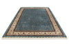 7x10 Blue and Ivory Turkish Silk Rug