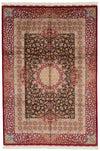 7x10 Black and Red Turkish Silk Rug