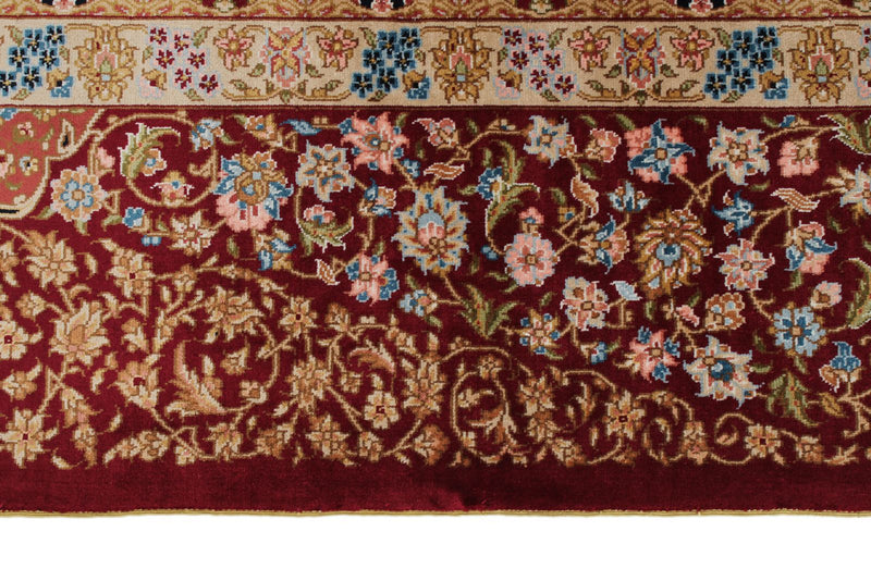 7x10 Black and Red Turkish Silk Rug