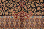 7x10 Black and Red Turkish Silk Rug